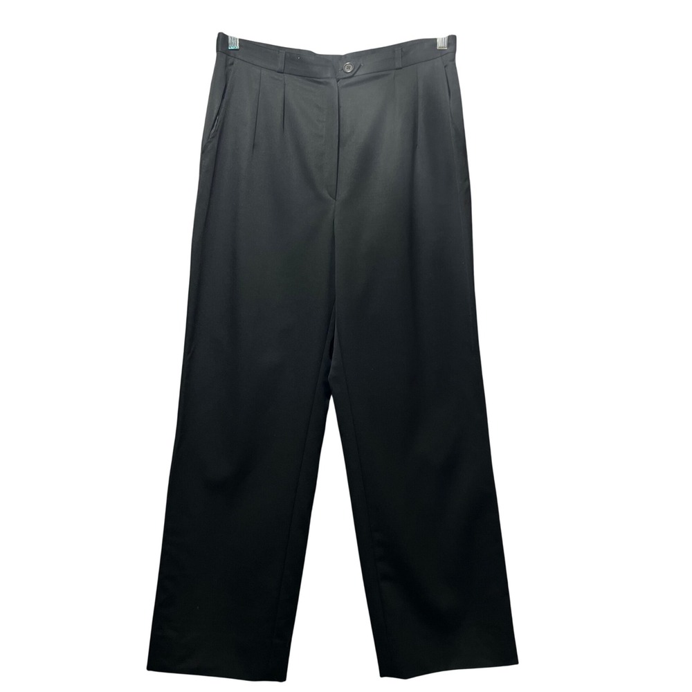 Vintage Giorgio Sant'Angelo Wool Trousers Sz‎ 14 Black Pleated Pants Yugoslavia
